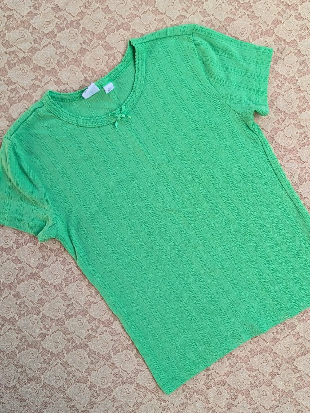 EUC Gap Kids green pointelle tee youth XL
